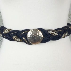 Vintage 1980’s Leather Shop Black Twisted Belt